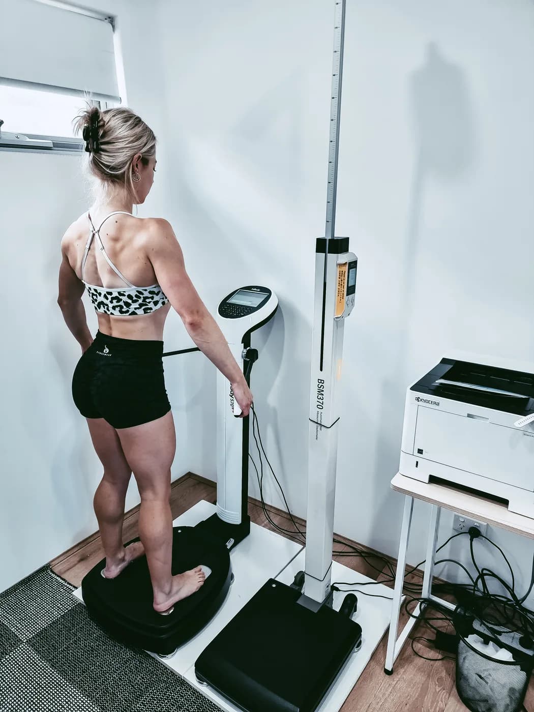 Client standing on the InBody570 at the Dianella home office